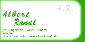 albert randl business card